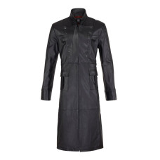 Aderlass Mens Military Coat Nappa Leather (black)