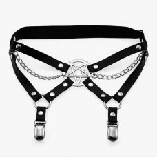 Lovesect Suspender Belt Chain Pentagram (black)