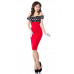 BELSIRA Vintage Pencil-Kleid (red / black / white)