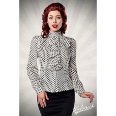 BELSIRA Rüschen Bluse (White black)