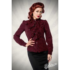 BELSIRA Rüschen Bluse (black red)