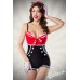 BELSIRA Vintage-Badeanzug mit Zierschleife (Red Black)