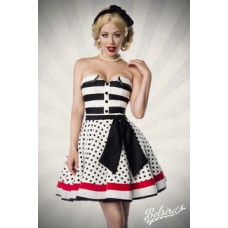 BELSIRA Trägerloses Kleid (white / black / red)