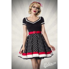 BELSIRA Kleid mit Gürtel (black White Red)