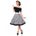 BELSIRA schulterfreies Swing-Kleid (black-and-white)