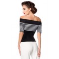 BELSIRA Jersey-Top (black/white/stripe)