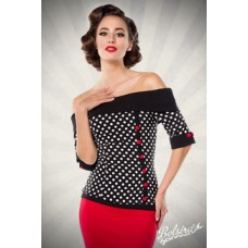 BELSIRA Jersey-Top (black White Red)