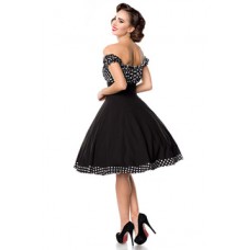 BELSIRA schulterfreies Swing-Kleid (black-and-white)