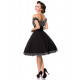 BELSIRA schulterfreies Swing-Kleid (black-and-white)