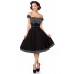 BELSIRA schulterfreies Swing-Kleid (black-and-white)