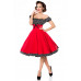 BELSIRA schulterfreies Swing-Kleid (red / black / white)