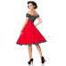 BELSIRA schulterfreies Swing-Kleid (red / black / white)