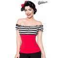 BELSIRA Jersey-Top (red / black / white)