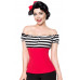 BELSIRA Jersey-Top (red / black / white)