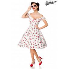 BELSIRA schulterfreies Kleid (White-red)