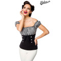 BELSIRA schulterfreies Oberteil (black / checkered)