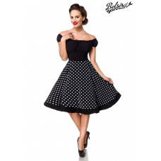 BELSIRA schulterfreies Swing-Kleid (black-and-white)