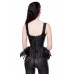 OCULTICA Ausgestelle Gothic-Corsage aus Brokat und Federn (black)