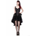 OCULTICA Ausgestelle Gothic-Corsage aus Brokat und Federn (black)