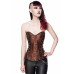 OCULTICA Punk/Gothic-Corsage aus Brokat (brown)